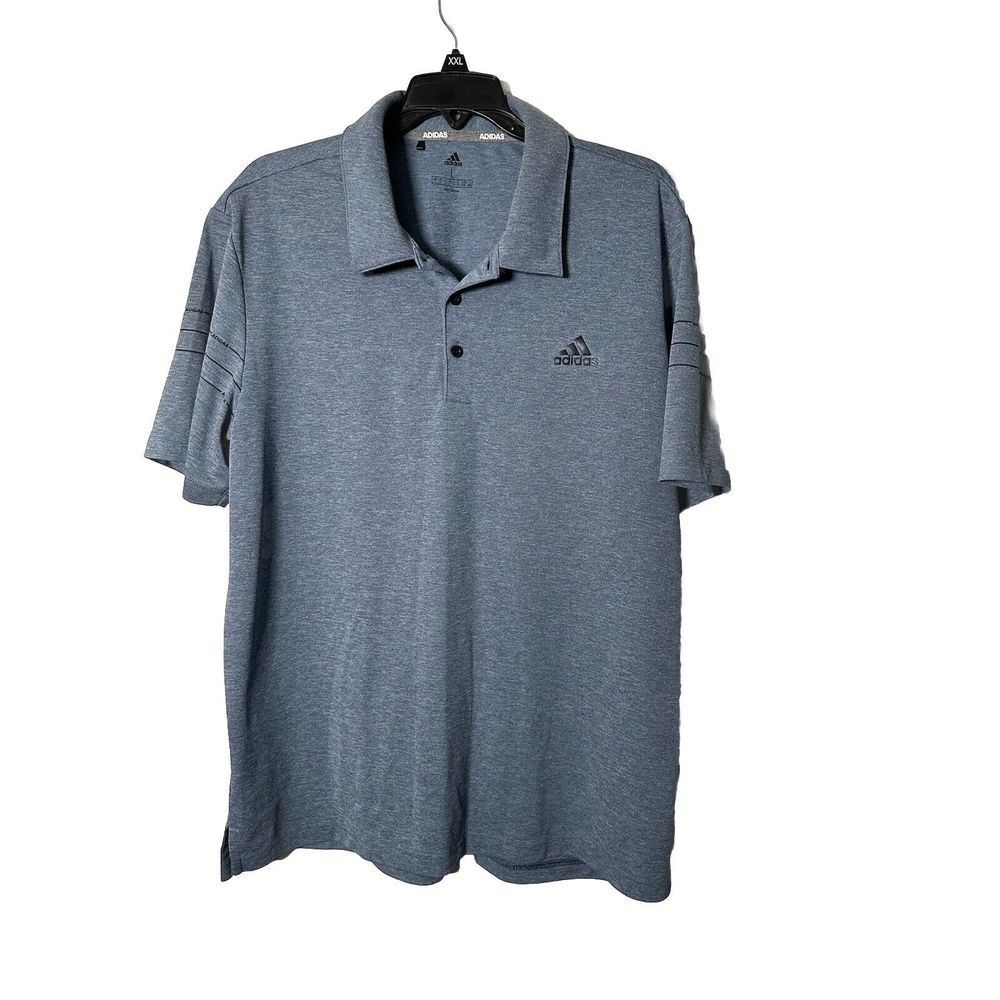 Adidas Unique Design Bluish‎ Golf POLO SHIRT Poly Size Large